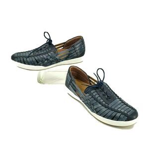 Comfortiva Blue Woven Leather Haurache Boat Shoes Sneakers Layla Womens size 10